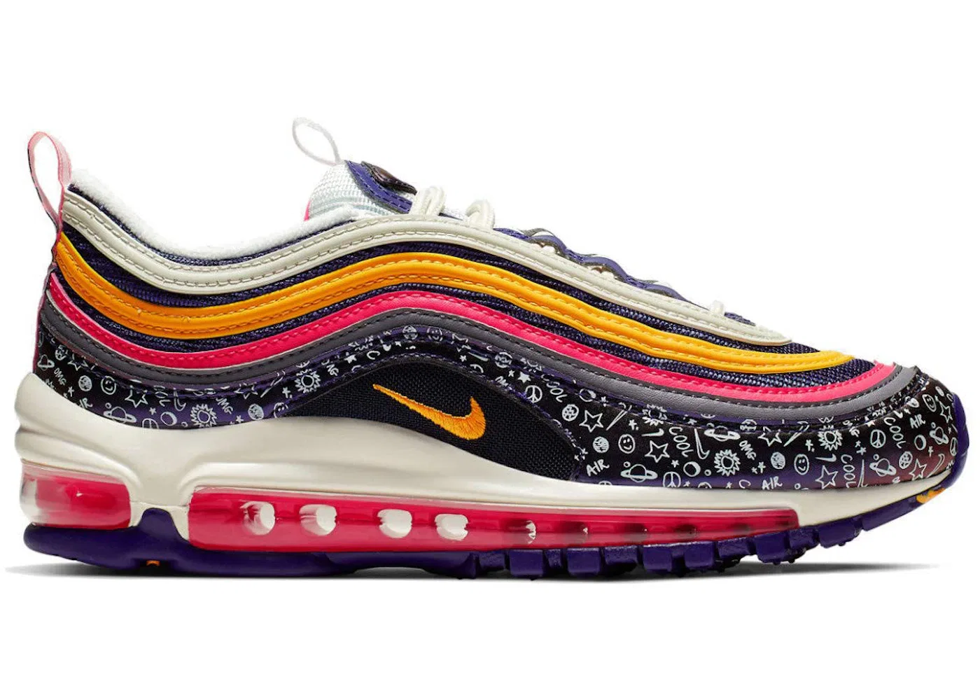 Детские кроссовки Lifestyle Nike Air Max 97, Regency Purple Laser Orange Pink White