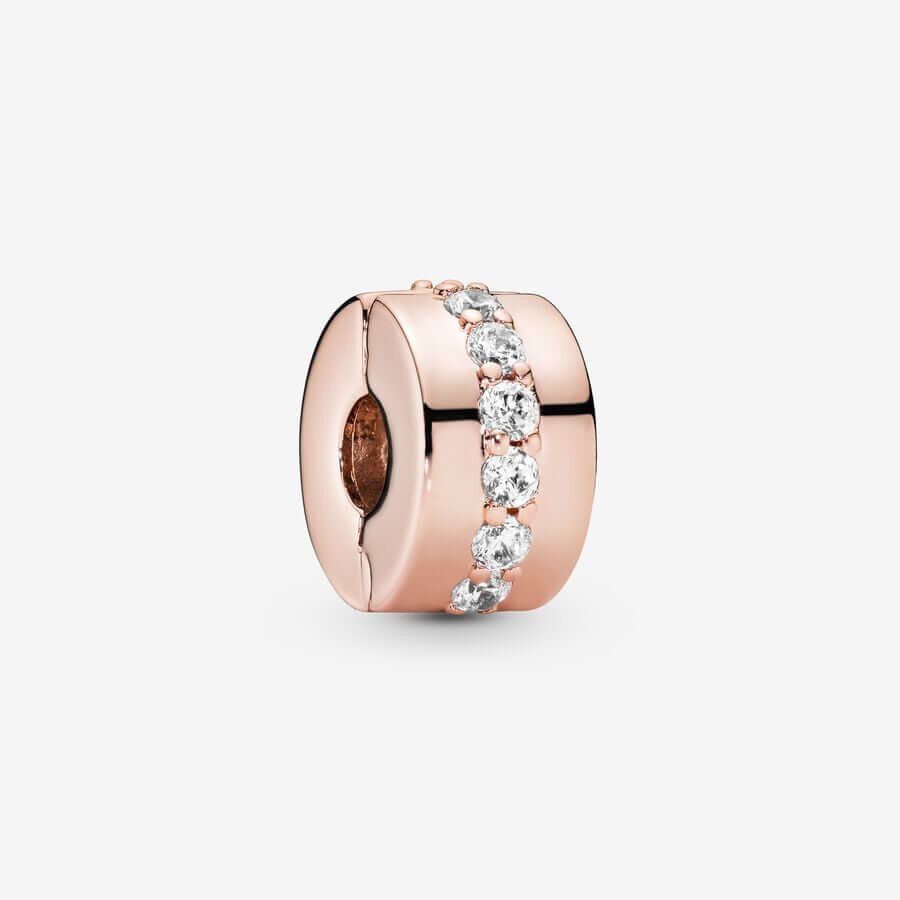 

Шарм-клипса Pandora Sparkling Row, розовое золото/цирконий
