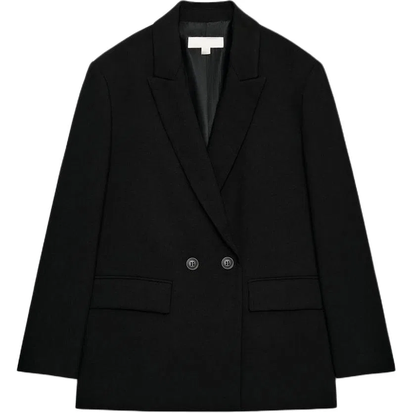 Женский деловой костюм с лацканами, ZARA, Black