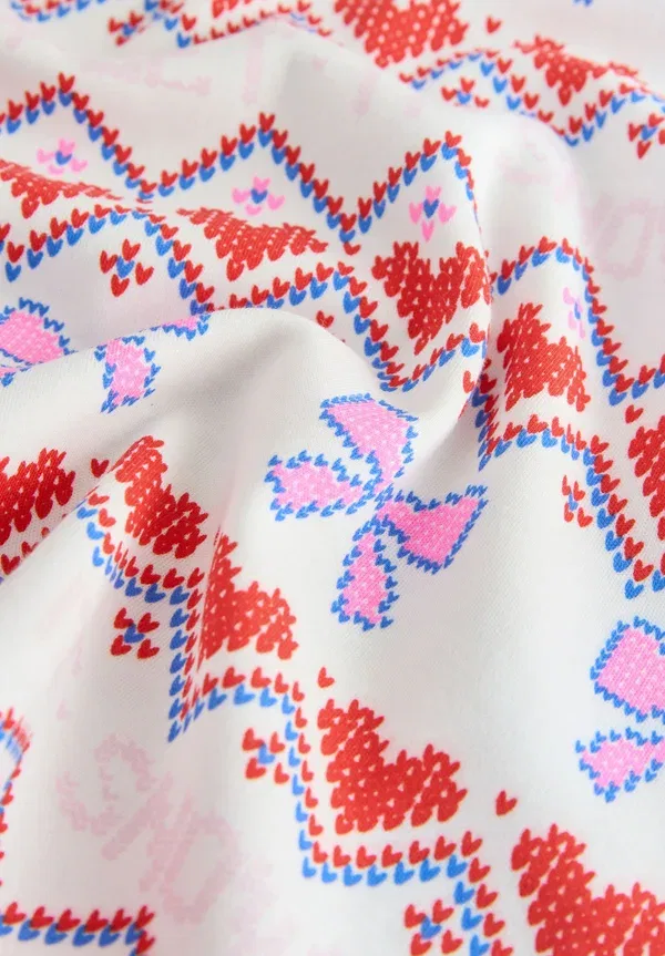 Комплект пижамы хлопковый, полосатый, Next, White Snow Print, белый — фото 4