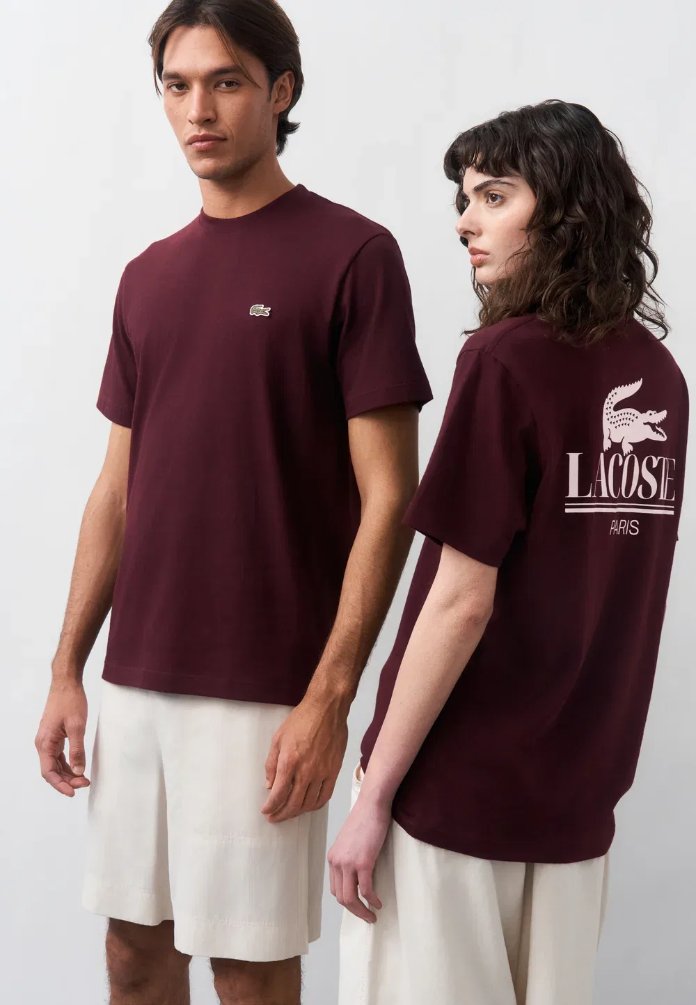 Футболка Lacoste Oxalis с принтом, белая — фото 2
