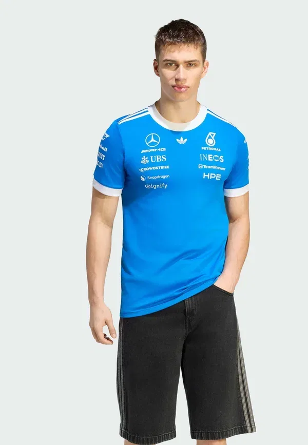 Футболка Adidas Performance, белый/синий