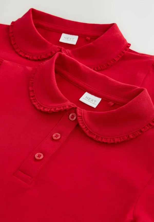 Комплект из 2 поло с бордюром 2 pack - polo shirt Next, red, красный — фото 2