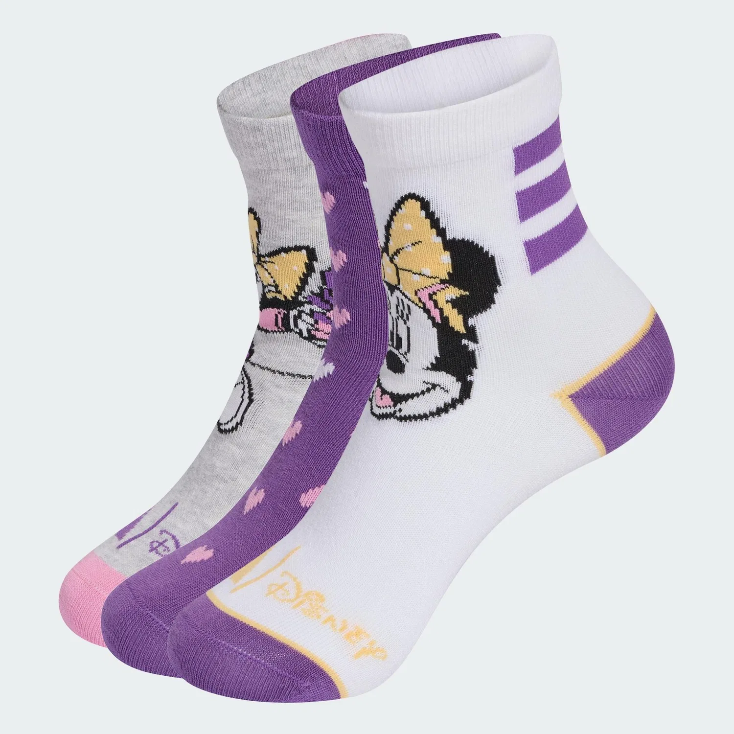 Детские носки с принтом Minnie Mouse Adidas, Weiss Violett Hellgrau — фото 4