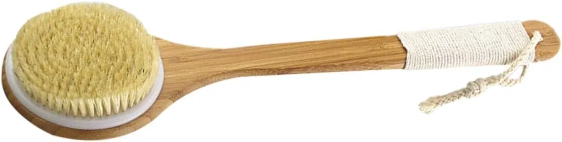 Щетка для душа с бамбуковой ручкой Homoyoyo, 40x10.5x4 см, Светло-коричневый