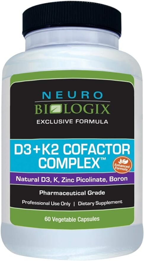 

Комплекс кофактора витамина D3 + K2 (10 000 МЕ / 45 мкг) - 60 капсул от Neurobiologix