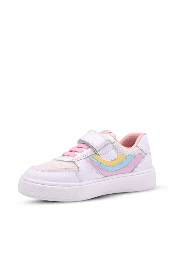 Детские туфли для девочек с цветным принтом Rainbow Kids A More, White — фото 4