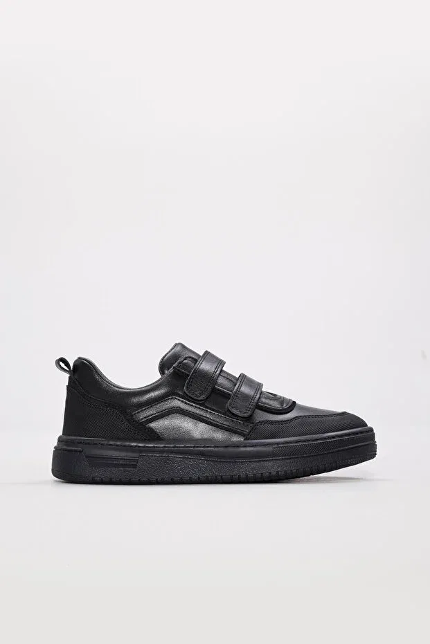 Детские повседневные туфли на липучке с коротким каблуком Mirgeshoes, Black — фото 3