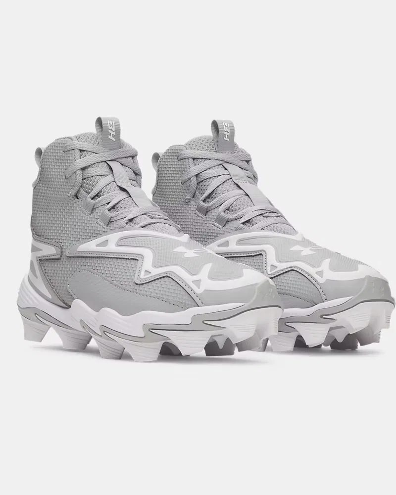 Детские бейсбольные шиповки с амортизацией EVA UA Harper 11 RM Jr. UnderArmour, Baseball Gray/White — фото 4