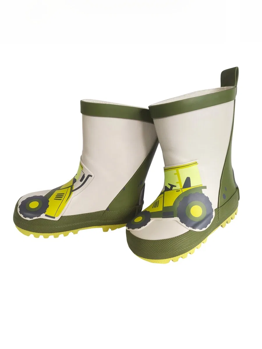 Резиновые сапоги MAXIMO Gummistiefel Traktor Applikation. Reflekt 3M, Jerseyfutter' оливкового цвета