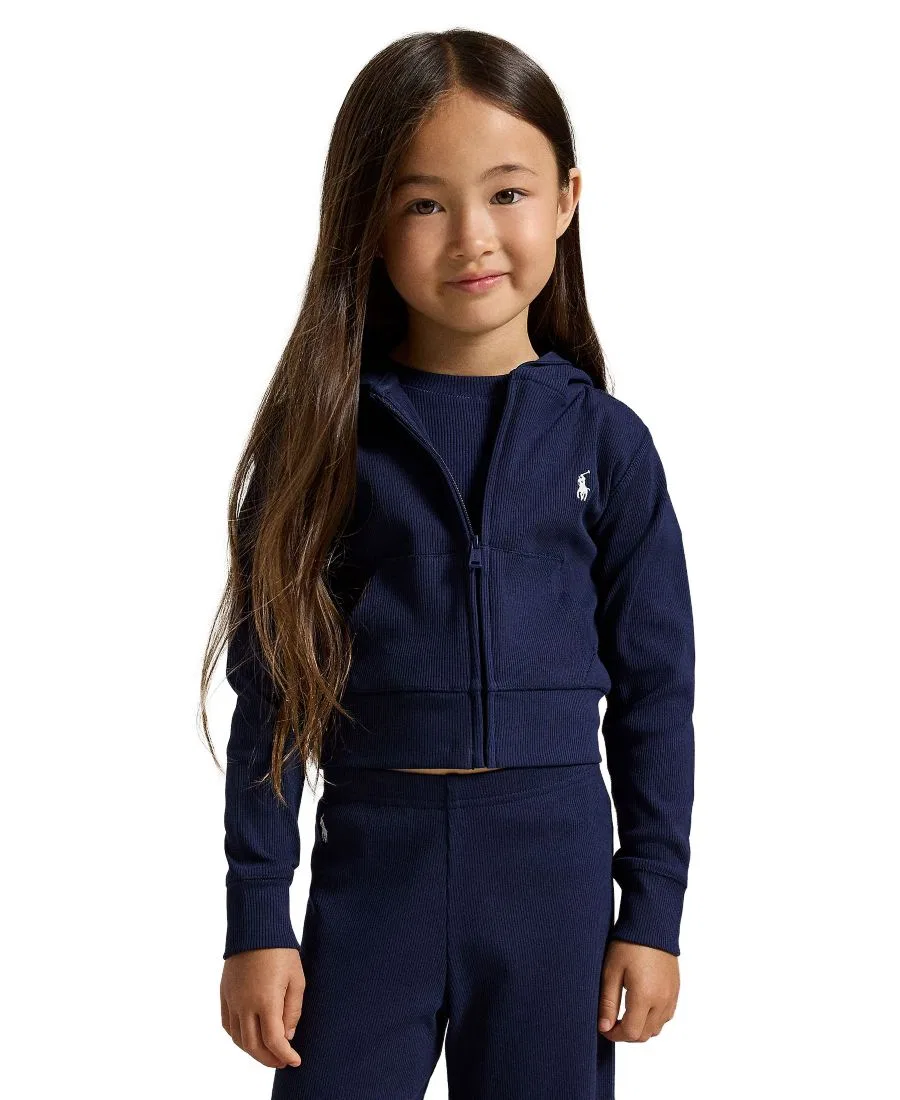 Детский худи с капюшоном на молнии, боксовый крой Polo Ralph Lauren, Refined Navy