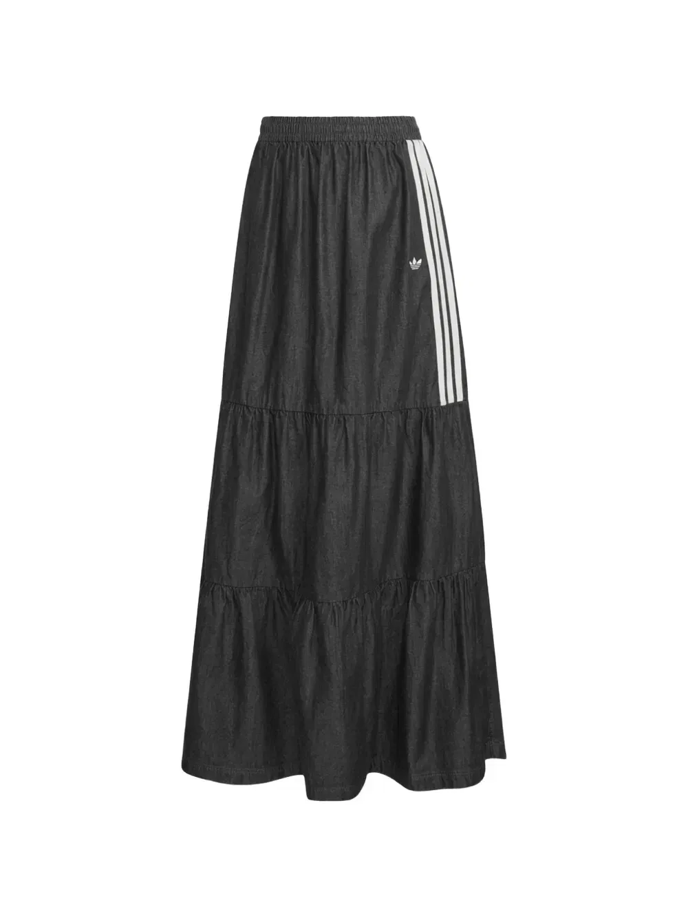 Джинсовая юбка-макси adidas, черный