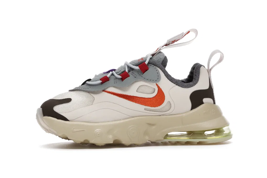 Детские кроссовки Lifestyle с принтом Nike Air Max 270 React Travis Scott Cactus Trails, Light Cream/Starfish-Dark Hazel Style — фото 3