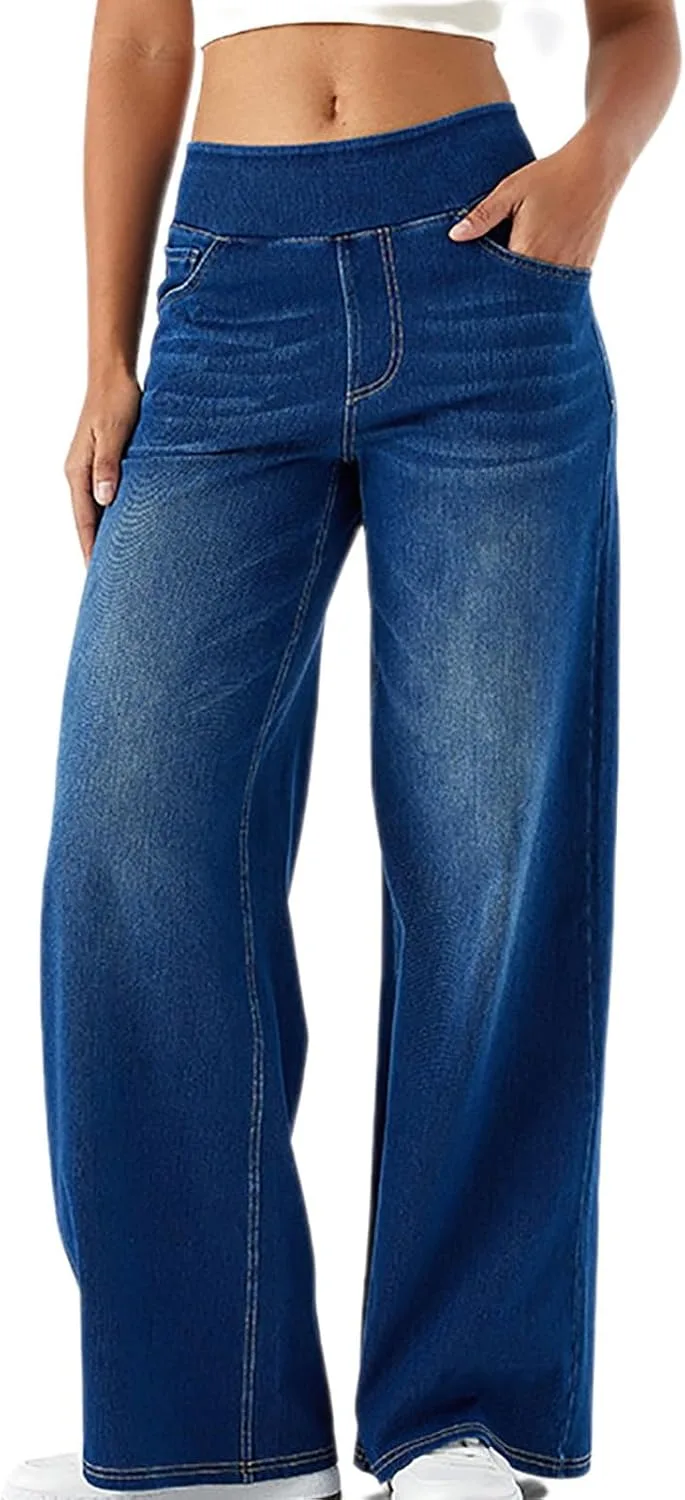 

Женские джинсы wide leg с высокой талией и эластичным поясом OSFVNOXV