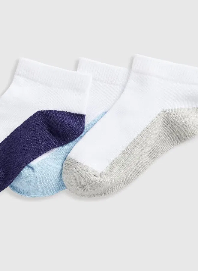 Носки спортивные белые, 5 пар, Mothercare, синий
