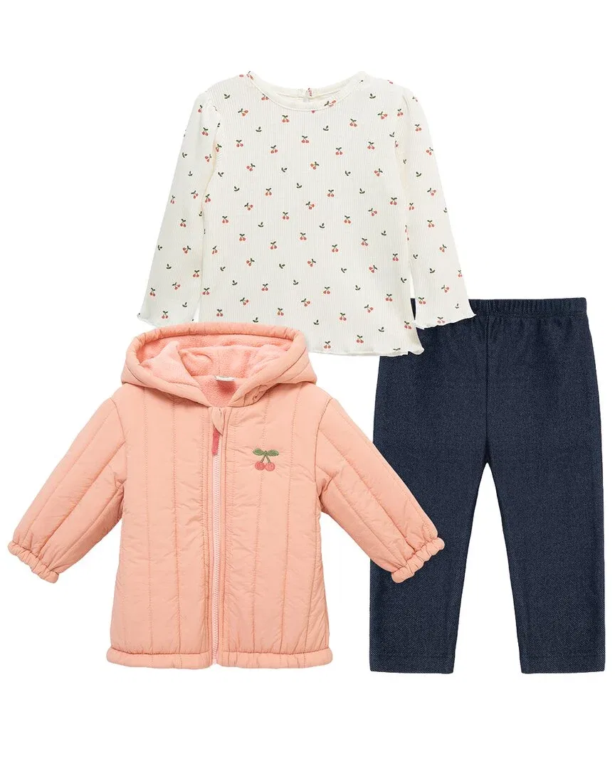 Детский комплект из 3 предметов с курткой Cherry Little Me, розовый