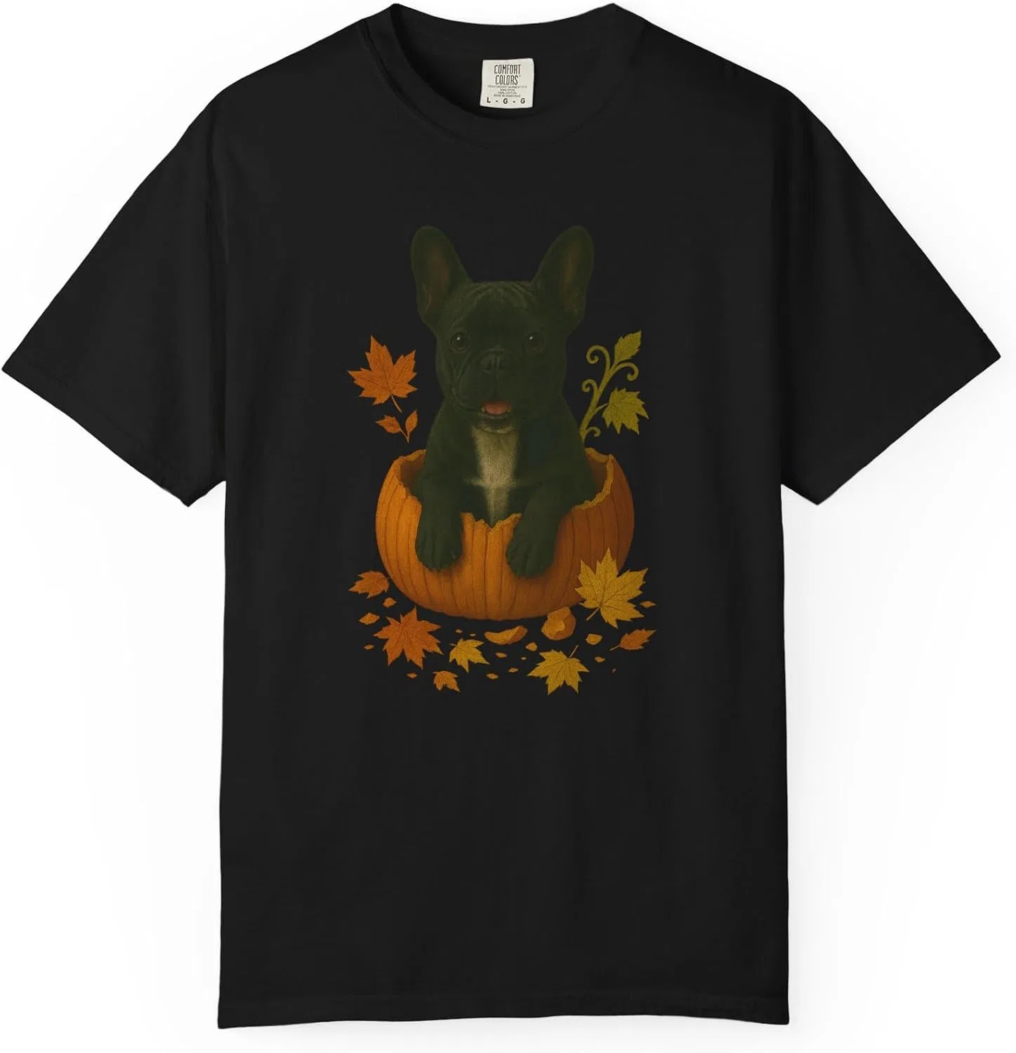 Женская футболка с французским бульдогом Comfort Colors, Black