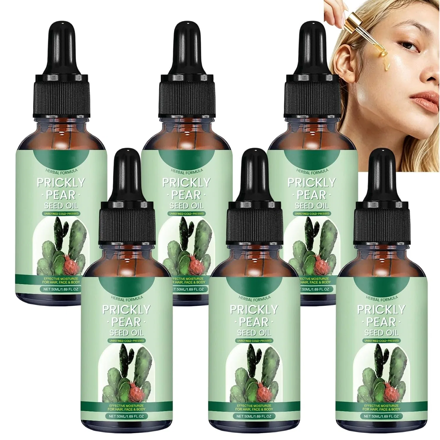 Масло для лица и тела Prickly Pear Seed Oil, 6 шт по 50 мл, tuqieui