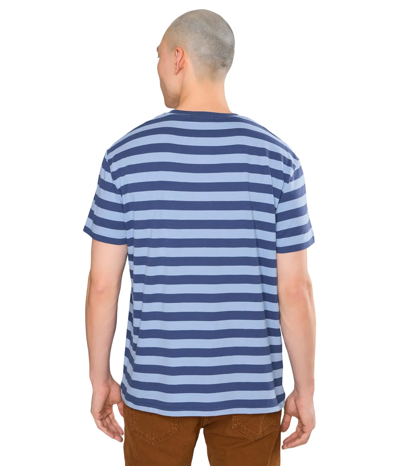 Футболка с коротким рукавом в полоску и круглым вырезом Polo Ralph Lauren, Chambray Blue/Light Navy — фото 4
