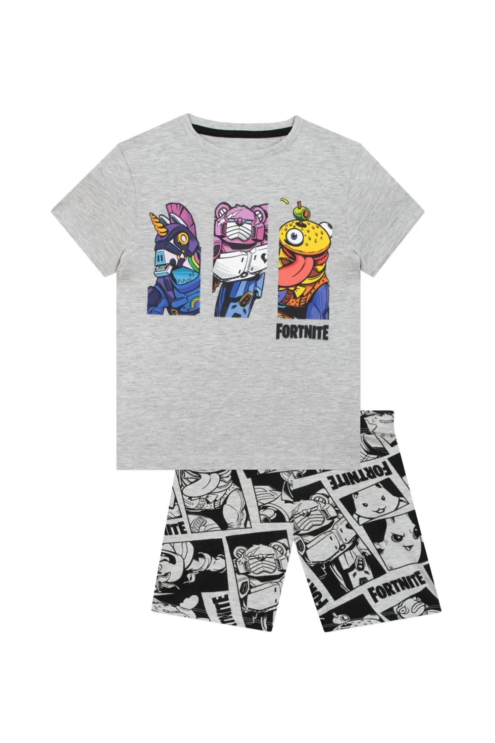 Детская пижама с коротким рукавом Fortnite, Grey