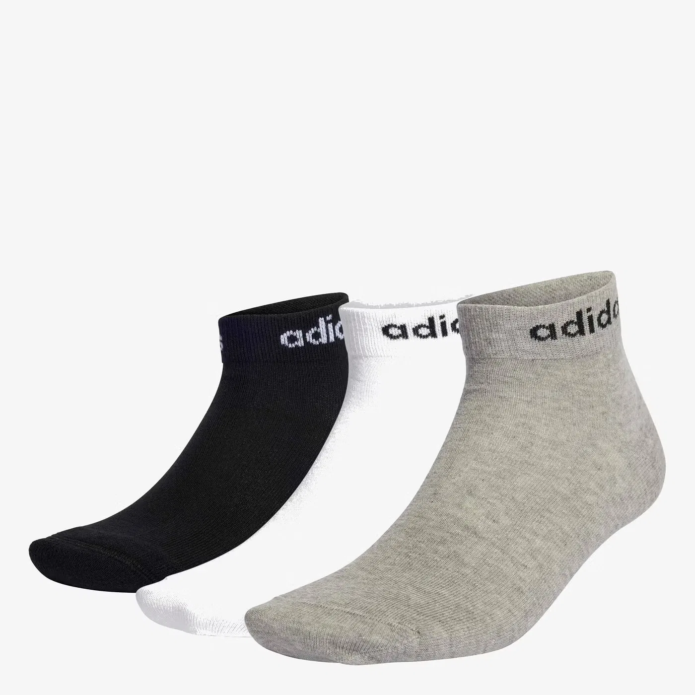 Носки с легким рубчиком, 3 пары, Think Linear, Adidas, серый