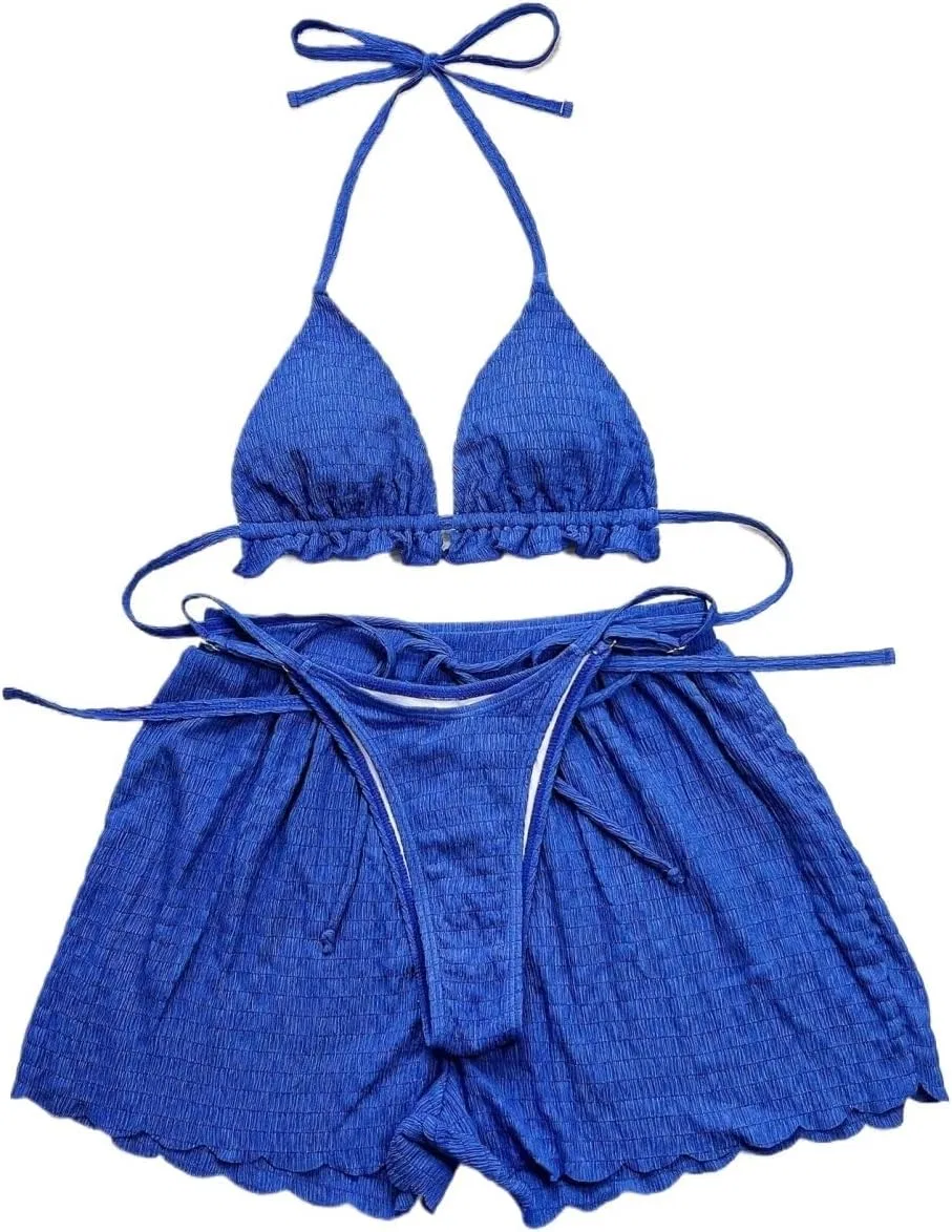 Женский бикини-сет с высокой талией CIVOUX, Royal Blue