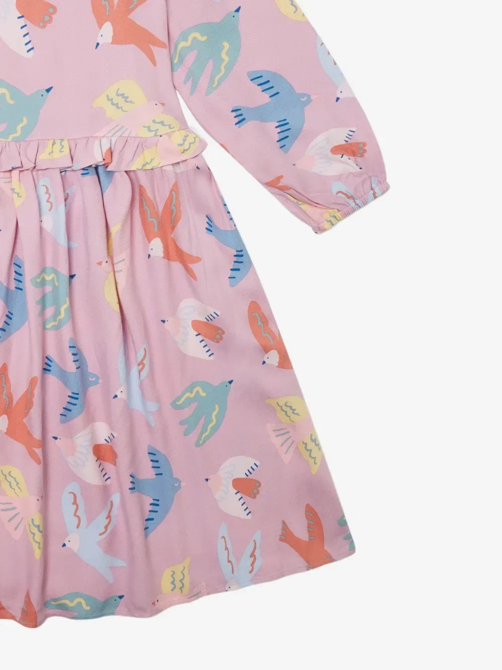 Платье с оборками и принтом голубя Stella McCartney Kids, розовый — фото 4