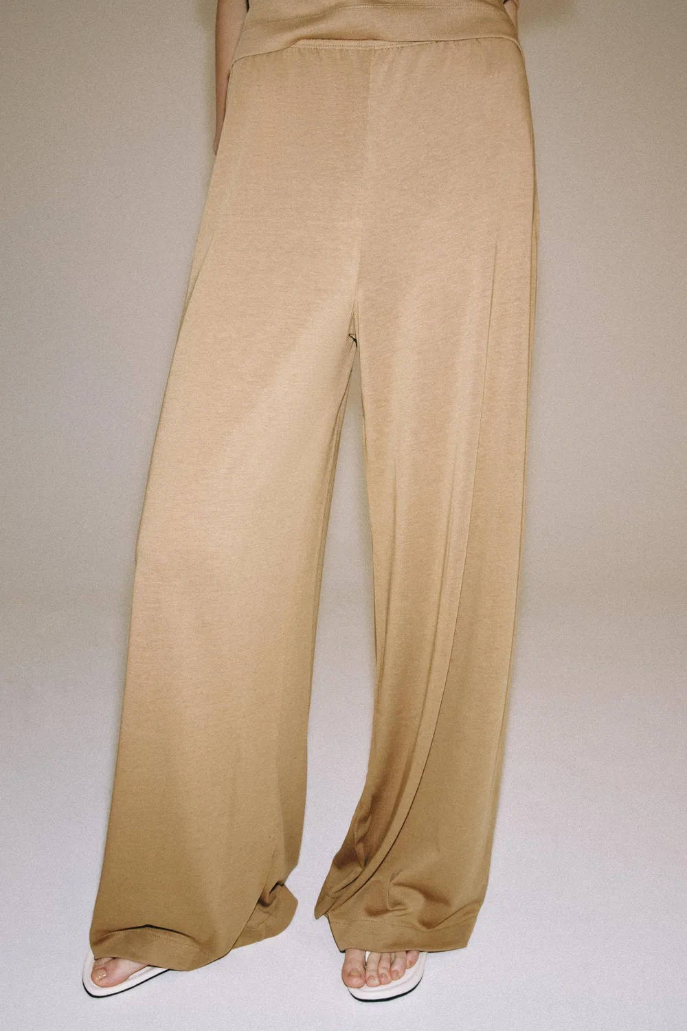 Широкие брюки ZARA, camel — фото 2