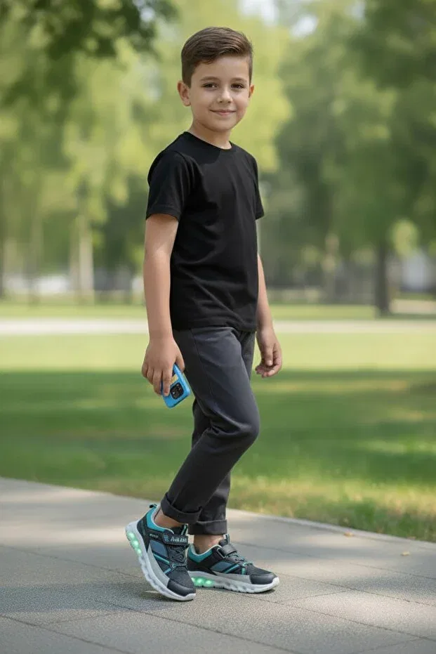 Детские спортивные кроссовки для мальчиков с подсветкой Konay nb1 orthopedic lighted North Blue, Blue
