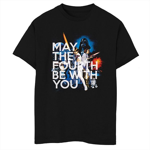 

Футболка с принтом Star Wars May the Fourth Be With You для мальчиков 8-20 husky Licensed Character