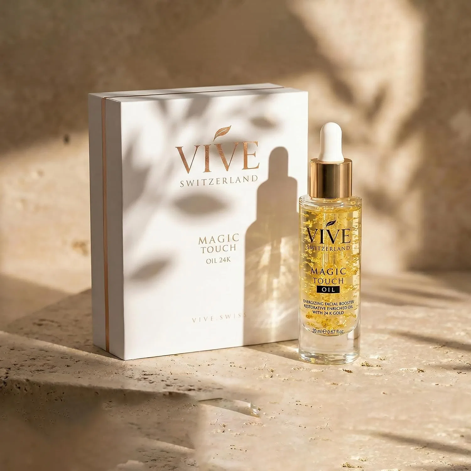 Масло для лица и тела VIVE Magic Touch 24K Oil с частицами золота, 20 мл Vive Switzerland — фото 2