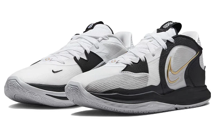 Кроссовки Nike Kyrie Low 5, белый/черный/золотистый — фото 3