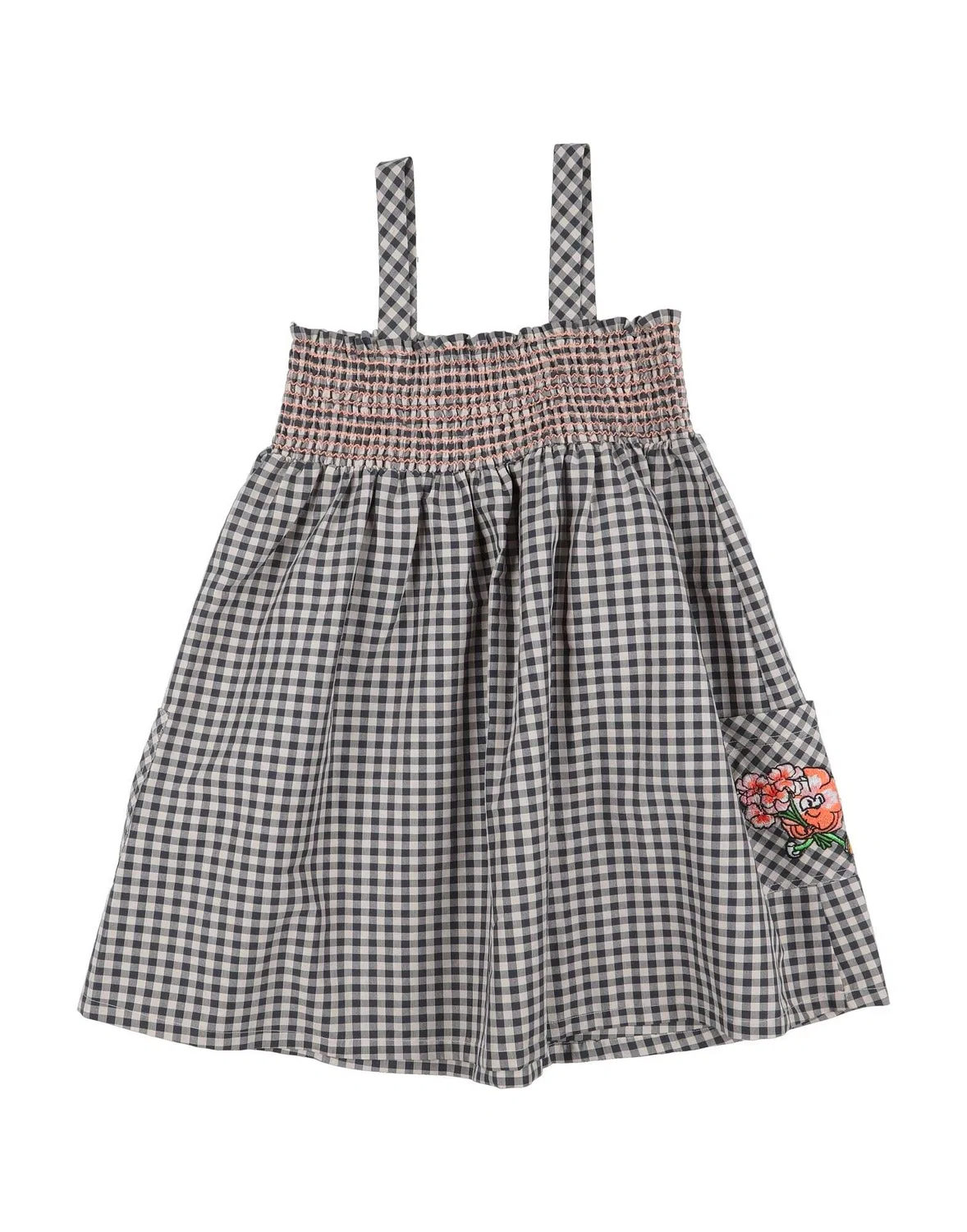 Детское платье для девочек с принтом Kenzo Kids, темно‑серый — фото 2