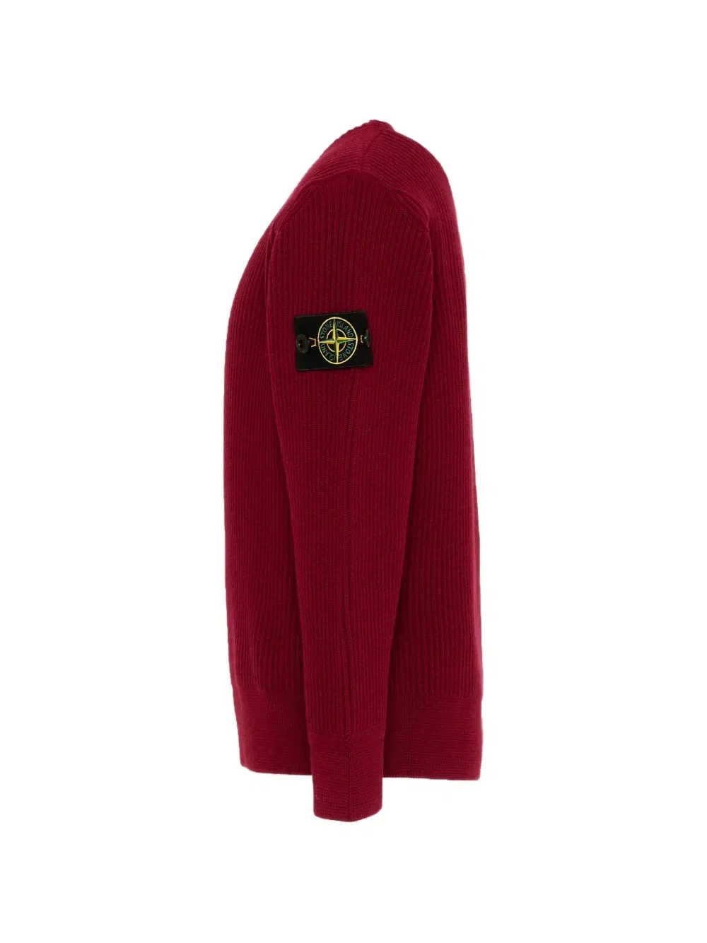 Свитер в рубчик с логотипом-нашивкой Stone Island Junior, красный — фото 3