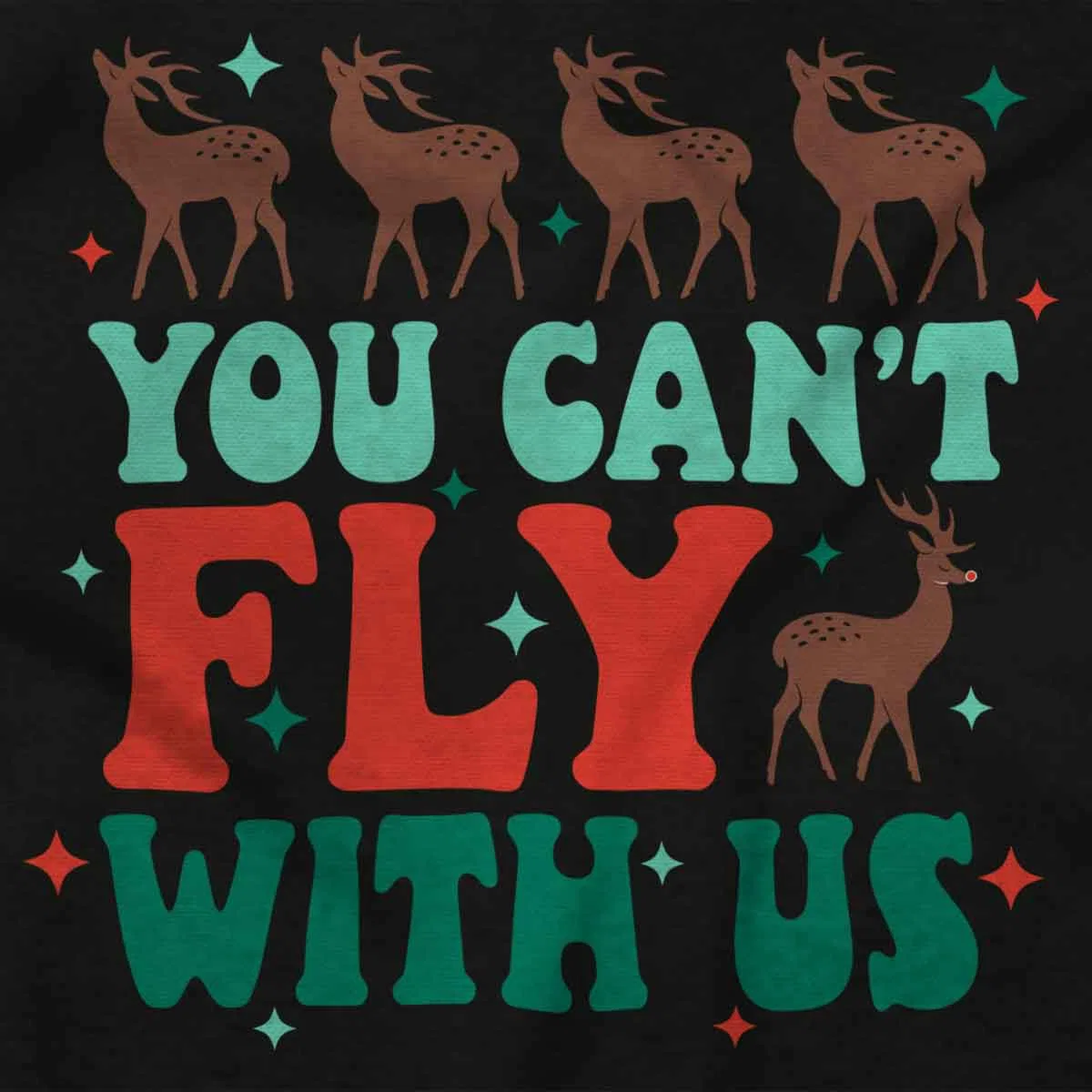 Детский боди-комбинезон с принтом Xmas Reindeer You Can't Fly With Us Brisco Brands, Black — фото 2