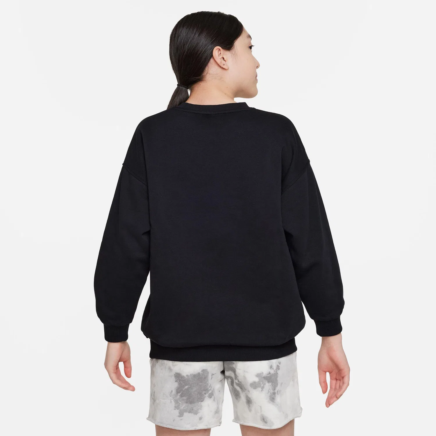 Детский свитшот оверсайз Club Fleece Nike, Schwarz — фото 2