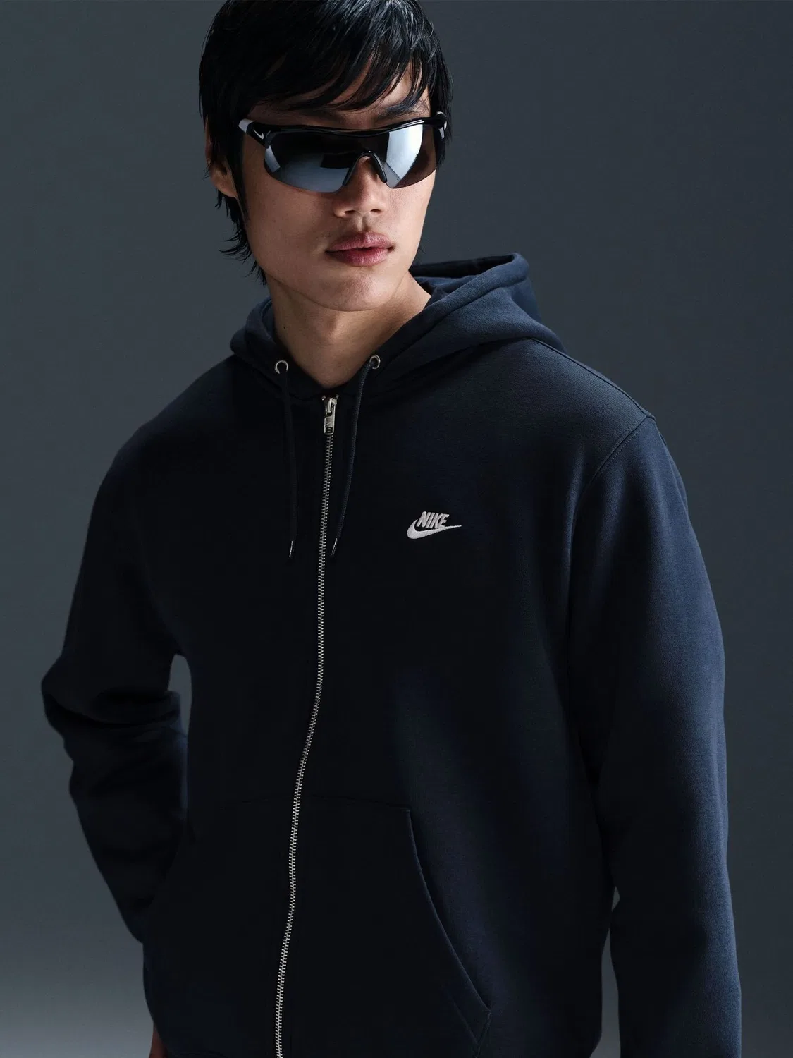 Толстовка на молнии во всю длину Nike Obsidian Navy Club
