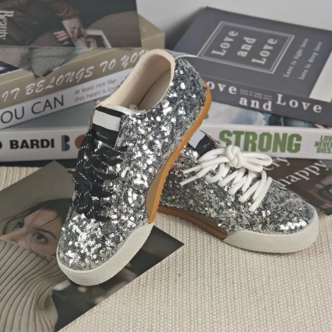 Детские кроссовки для мальчиков и девочек с блестками Sparkle Star Canyoule, Silver — фото 2