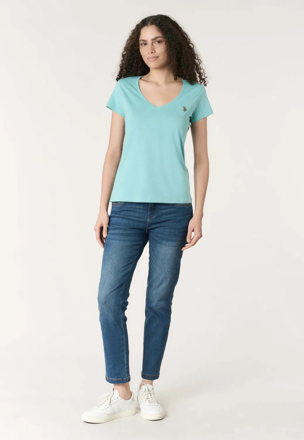 Простая футболка U.S. Polo Assn., Turchese — фото 2