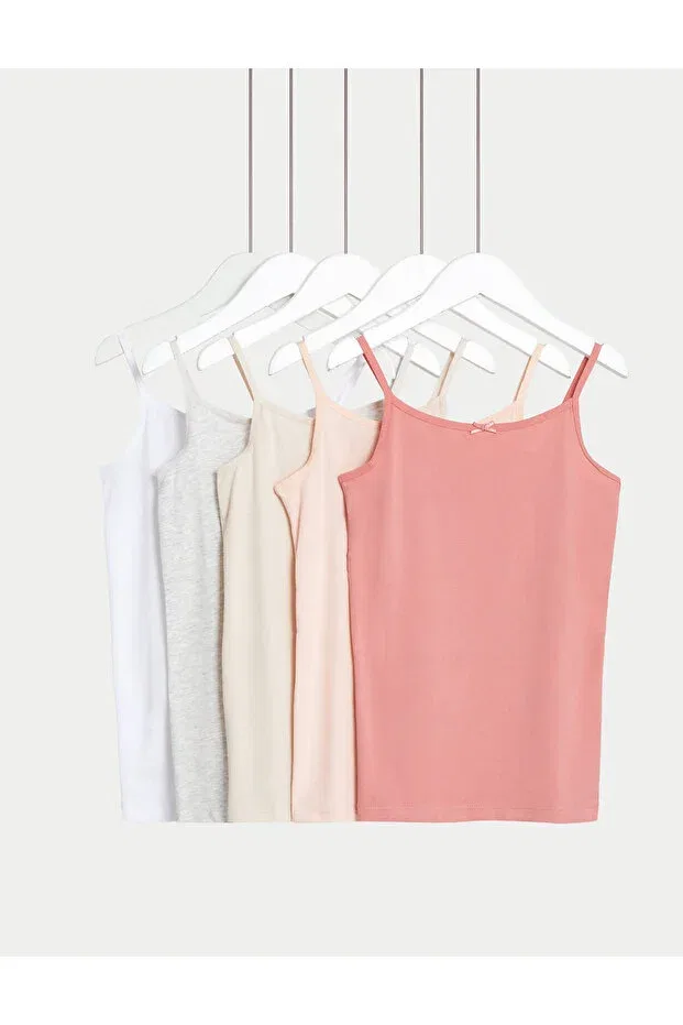 Комплект из 5 хлопковых маек (для детей от 5 до 14 лет) Marks & Spencer