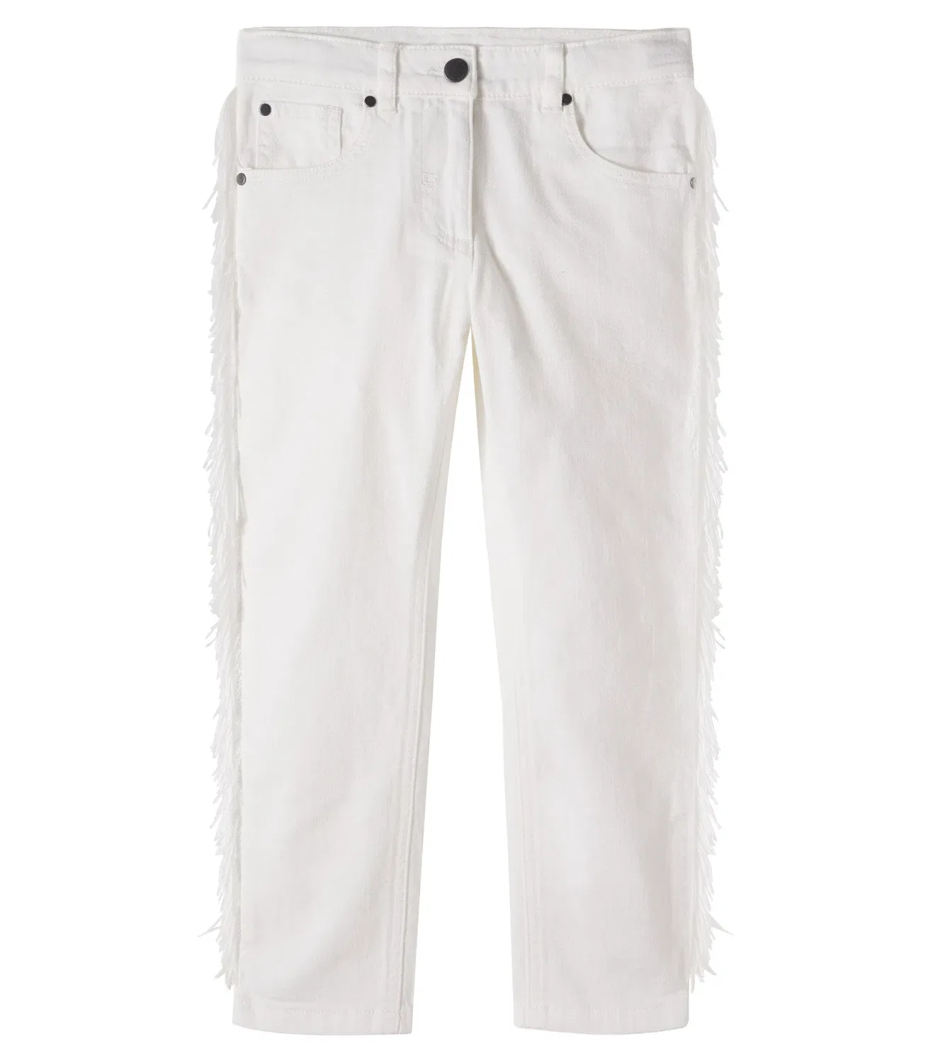 Джинсы с бахромой Stella Mccartney Kids, белый