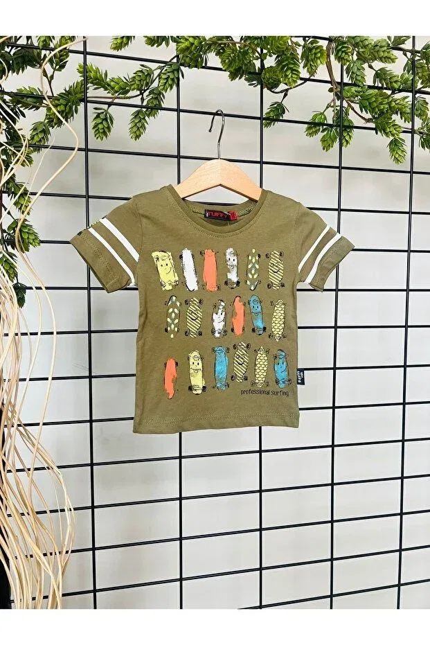Детская футболка с принтом Tuffy Boy T-Shirt Bebek Perisi, Soldier Green
