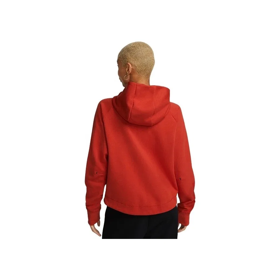 Женский свитшот с капюшоном Tech Fleece Windrunner Nike, Красный — фото 4