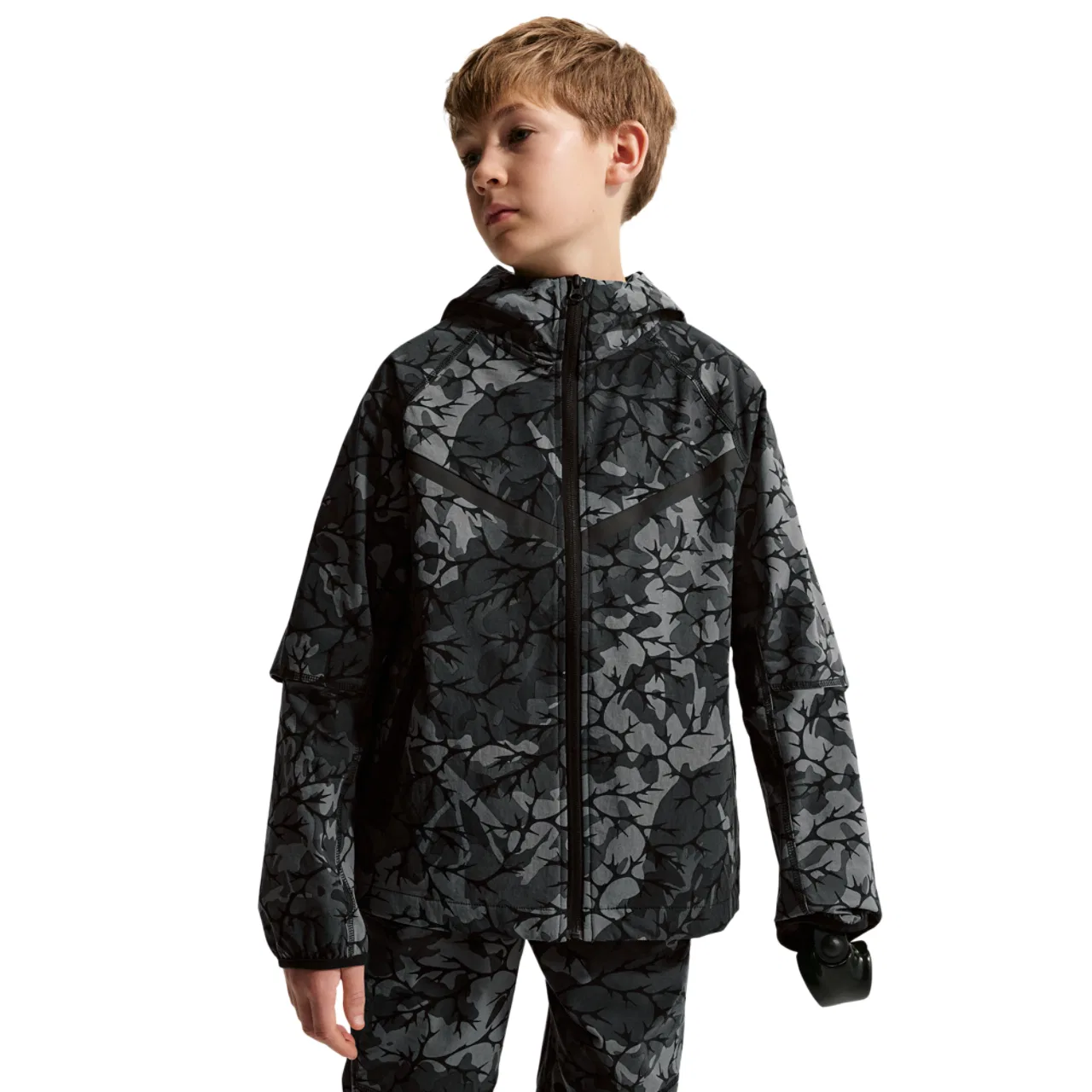 Детская толстовка Tech Woven AOP Full Zip Nike, черный