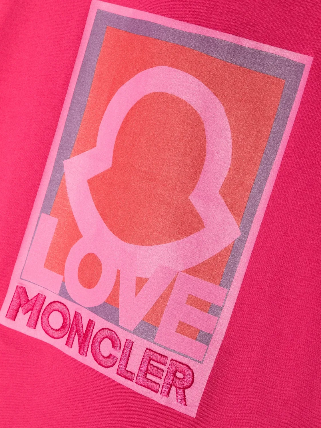 Футболка с вышитым логотипом Moncler, розовый — фото 2