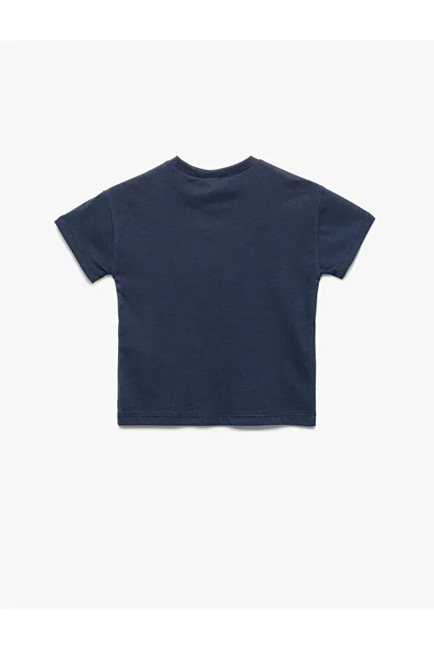 Детская футболка для девочек с принтом Snoopy printed short sleeve crew neck licensed cotton t-shirt Koton, Blue — фото 2