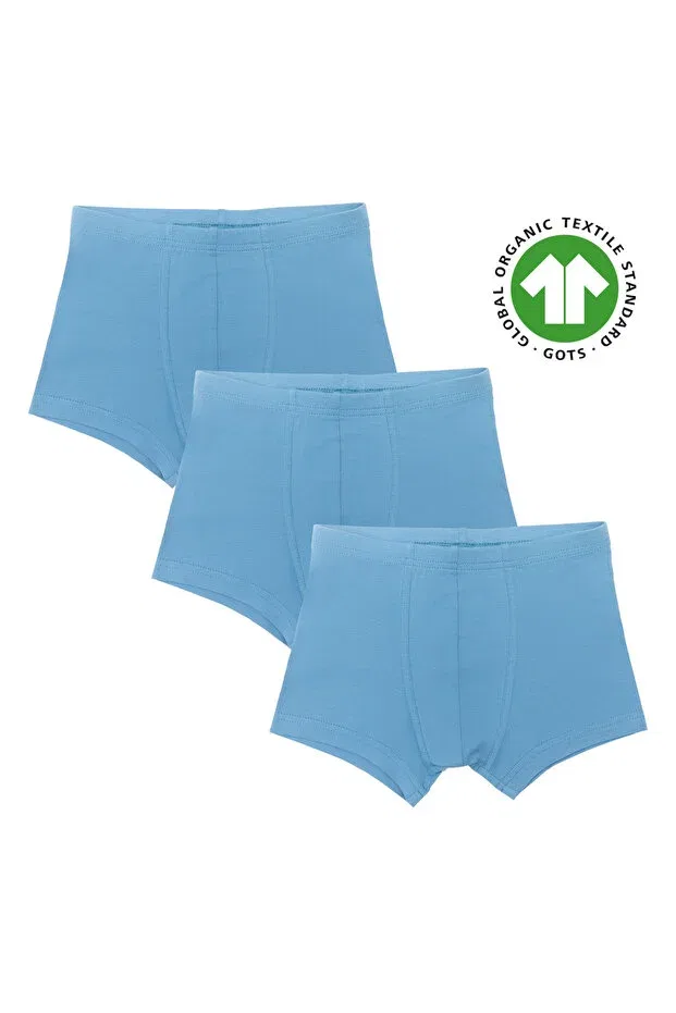 Детские трусы-боксеры для мальчиков хлопковые Gots Certified Organic Cotton Boys Boxer - Slim Fit, Elastic Waist, Vegan Albero Natur, Denim Blue