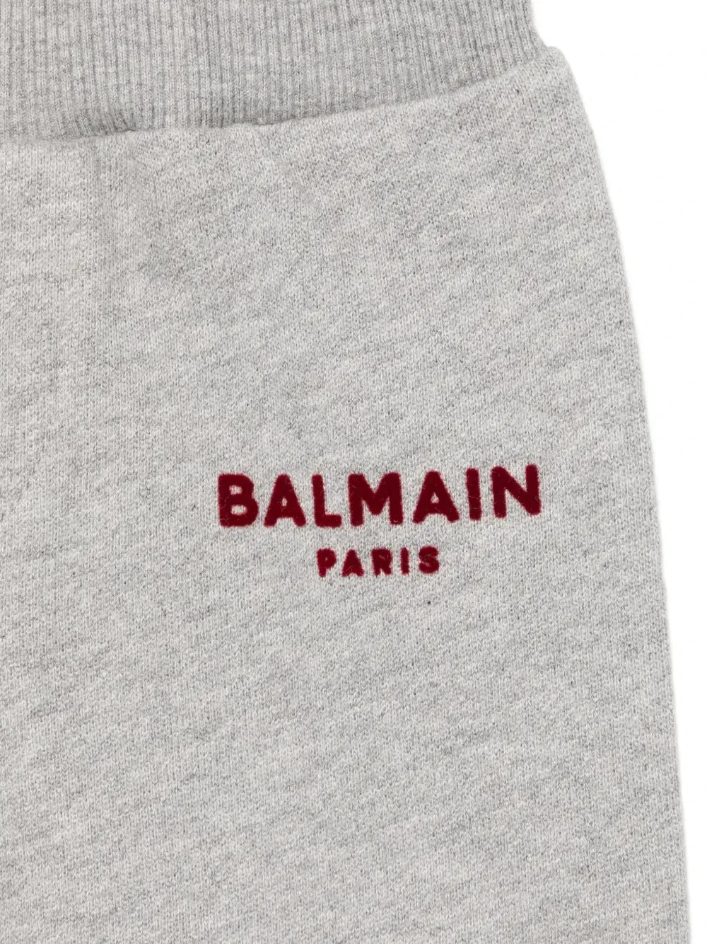 Спортивные штаны из хлопкового трикотажа с логотипом и эластичным поясом. Balmain Kids, серый — фото 3