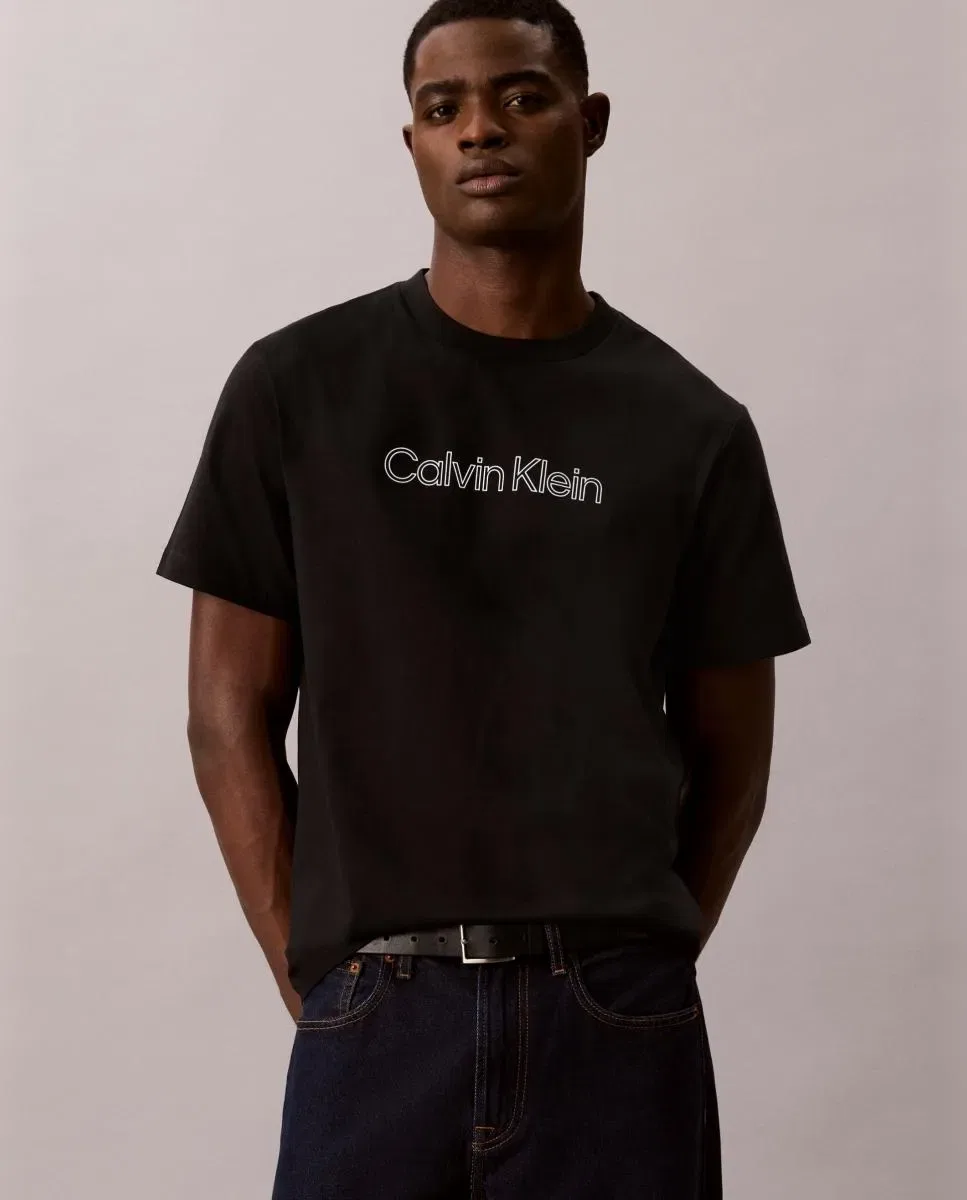 Мужская футболка с принтом Calvin Klein, Negro — фото 4