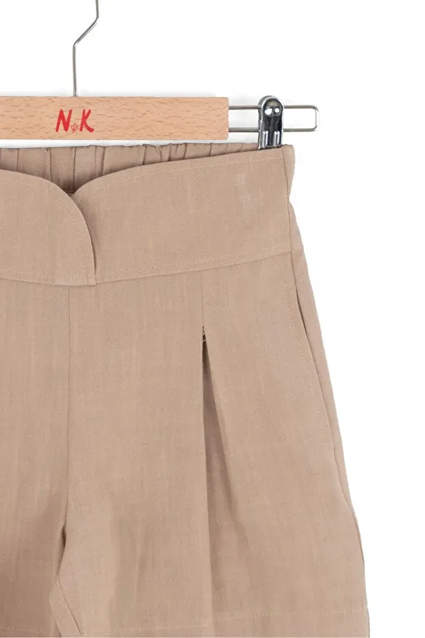 Детские шорты для девочек льняные Nk Kids, Taupe — фото 3